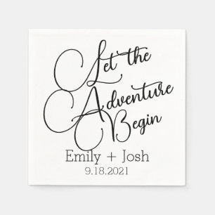 Custom Let the adventure begin personalized  napki Napkins
