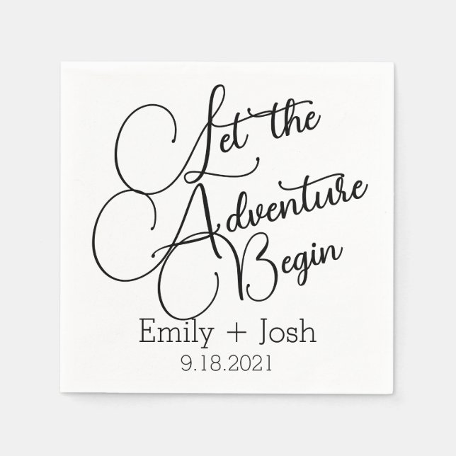 Custom Let the adventure begin personalized  napki Napkins (Front)