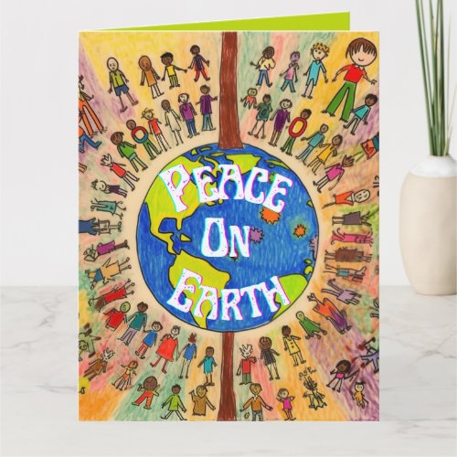 Custom Let There Be Peace On Earth Colorful Card