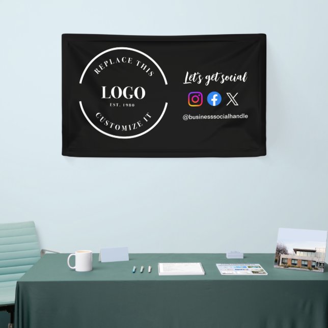 Custom Let's Get Social Media website logo Banner (Tradeshow)