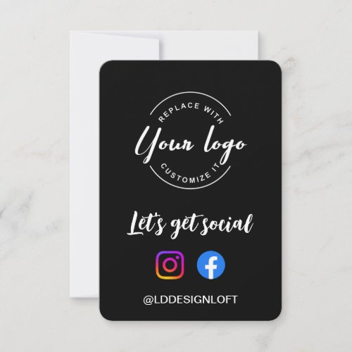 Custom Lets Get Social Media website logo QR code Invitation