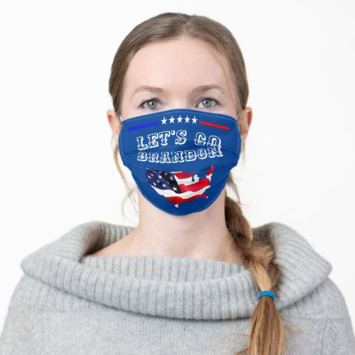 Custom LETS GO BRANDON Funny Humor FJB Politics Adult Cloth Face Mask