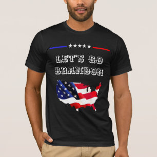 Custom LET'S GO BRANDON Funny Trump USA Flag T-Shirt