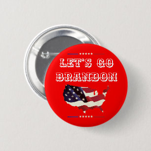 Custom LET'S GO BRANDON Trump 2024 American Flag Button