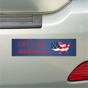 Custom LET'S GO BRANDON Trump 2024 Patriotic Flag Car Magnet