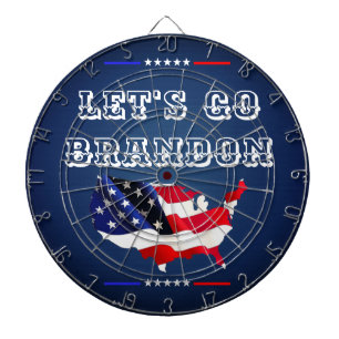 Custom LET'S GO BRANDON Trump 2024 Patriotic Flag Dart Board