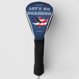 Custom LET'S GO BRANDON Trump 2024 Patriotic Flag Golf Head Cover