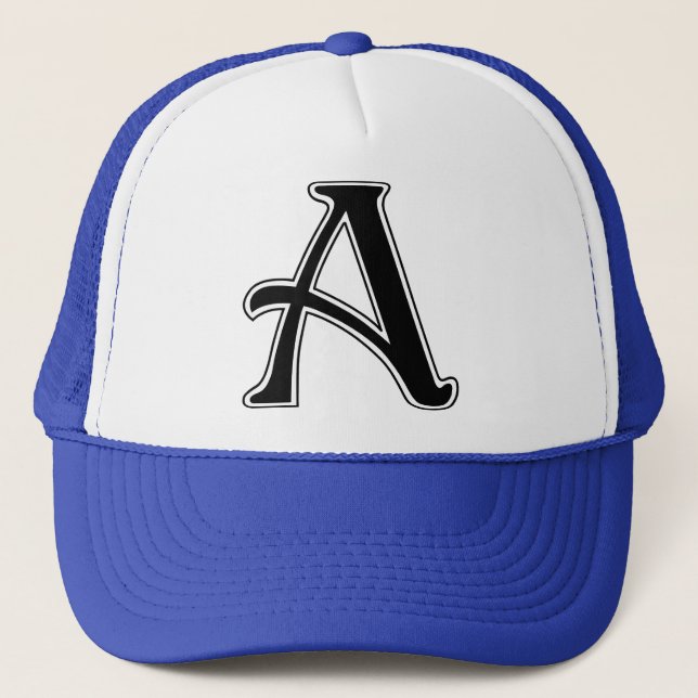 Custom Letter "A" Initial Trucker Hat (Front)