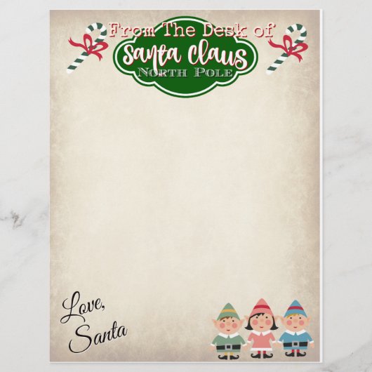 Custom Letter From Santa Claus Letterhead (Front)