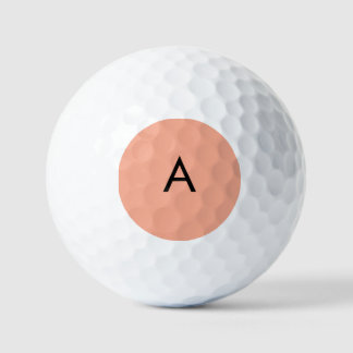 Custom Letter Monogram Peach Golf Balls