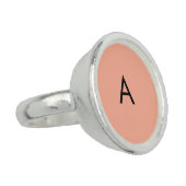 Custom Letter Monogram Peach Ring (Side)