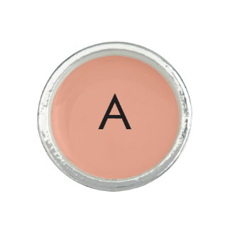 Custom Letter Monogram Peach Ring
