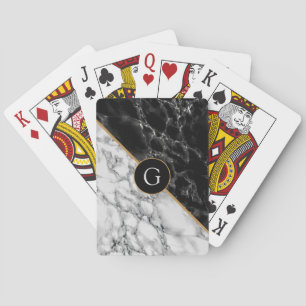 Custom Letter Personalized Playing Cards Marble