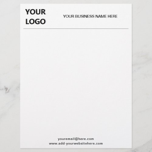 Custom Letterhead with Logo  Name E_mail Website