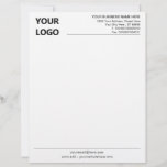 Custom Letterhead Your Name Info Logo and QR Code<br><div class="desc">Simple Personalized Business Office Letterhead with Logo and QR Code ( back side ) - Add Your Logo - Image and QR Code / Business Name - Company / Address - Contact Information - Resize and move or remove and add elements / image with Customization tool. Choose your colors /...</div>