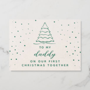 Custom Letterpressed Daddy First Christmas  Letterpress Photo Cards