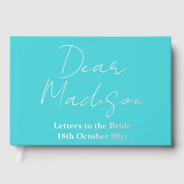 Custom Letters to the Bride Hen Do Bridal Shower Foil Guest Book (Front)