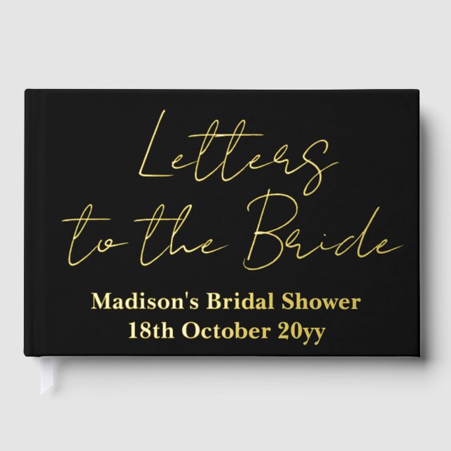 Custom Letters to the Bride Hen Do Bridal Shower Foil Guest Book (Front)