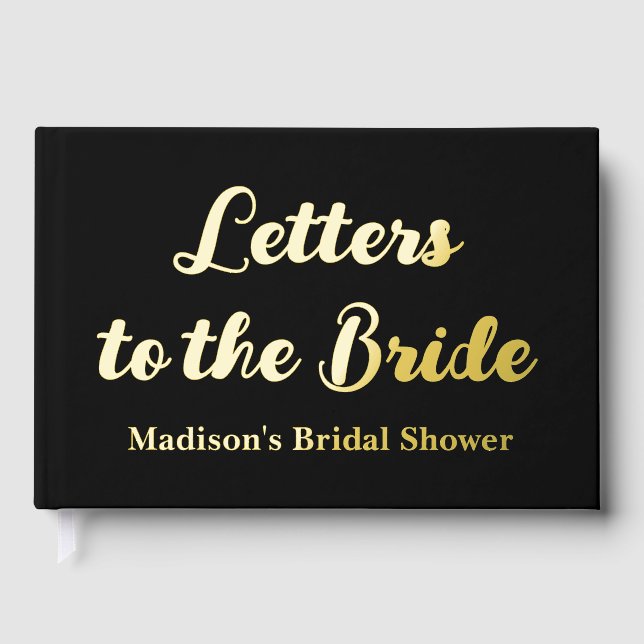 Custom Letters to the Bride Hen Do Bridal Shower Foil Guest Book (Front)