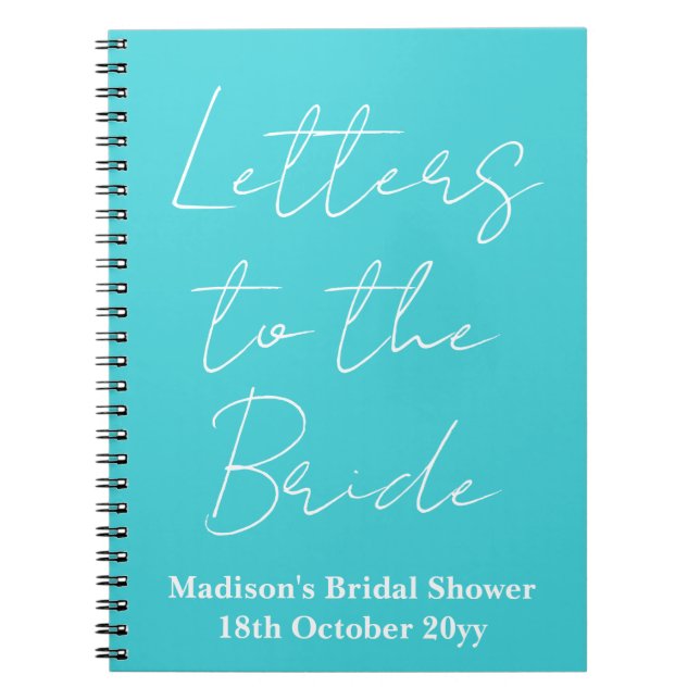 Custom Letters to the Bride Hen Do Bridal Shower Notebook (Front)