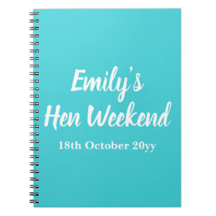 Custom Letters to the Bride Hen Do Weekend Trip Notebook