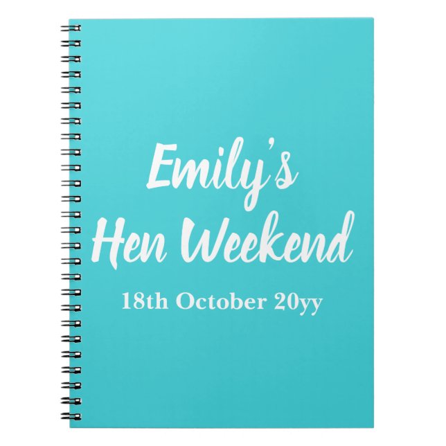 Custom Letters to the Bride Hen Do Weekend Trip Notebook (Front)