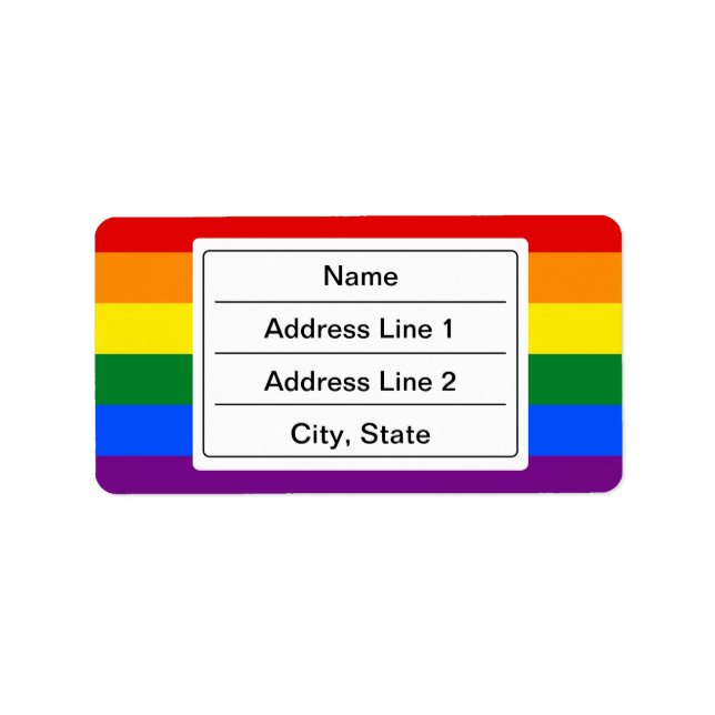 Custom LGBT flag Address Labels (Front)
