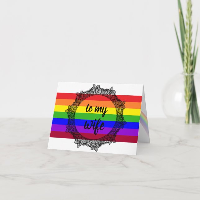 Custom LGBT Rainbow card anniversary I love You (Front)