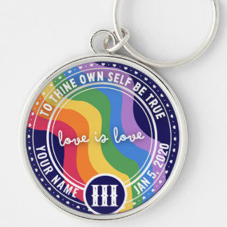 Custom LGBT Rainbow NA AA Recovery Token Keytag Keychain