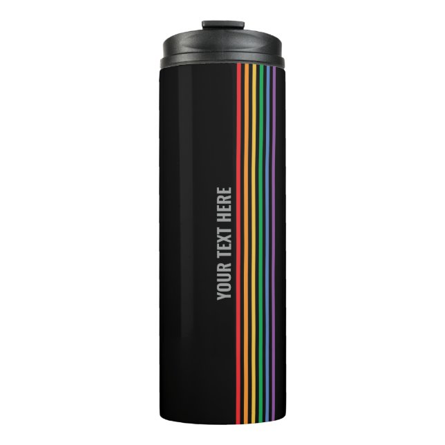 Custom LGBT Rainbow Stripes Gay Pride Thermal Tumbler (Front)