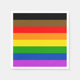 Custom LGBTQ Pride People of Color Inclusive Flag Napkins