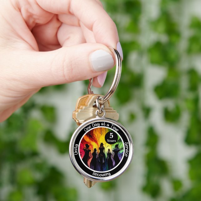 Custom LGBTQ Witchy Recovery Milestone Gift Keychain (Hand)