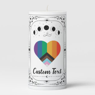 Custom LGBTQIA Pride Tarot Rainbow Love Keepsake Pillar Candle