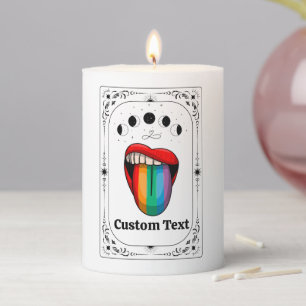 Custom LGBTQIA Rainbow Pride Tarot Gay Trans Queer Pillar Candle