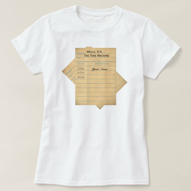 Custom Library Book Card T-Shirt | Zazzle