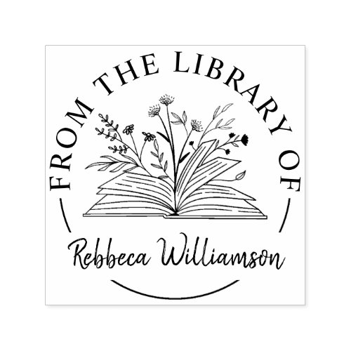 Custom library Book Self_inking Stamp