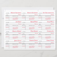 Custom Library Checkout Card Table Number Cards