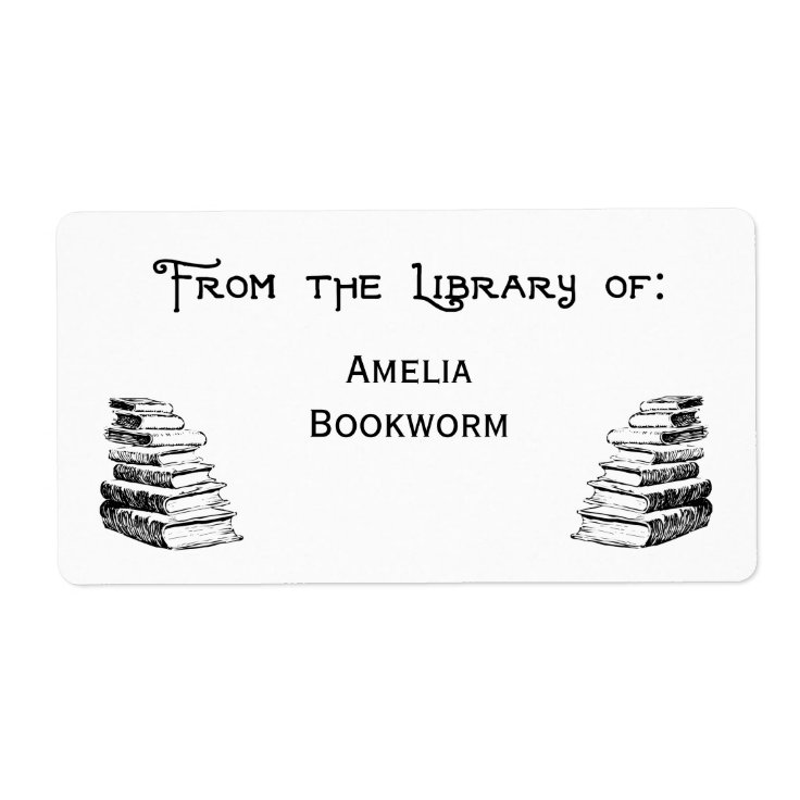 Custom "Library Of" Vintage Art Labels Zazzle