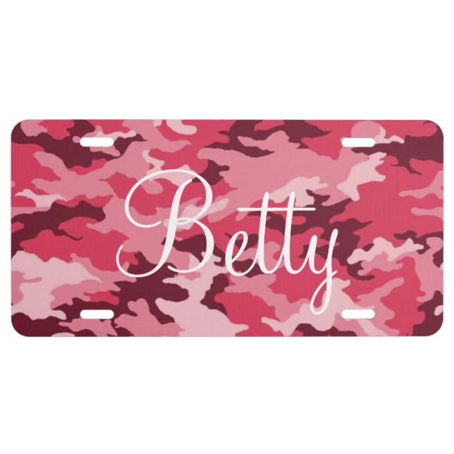 Custom License Plate - Camo Name (Front)