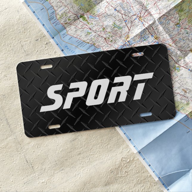 Custom License Plate - Diamond Plate (In Situ)