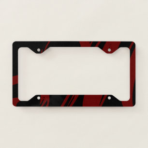 🔥Custom License Plate Frame Black & Blood Red