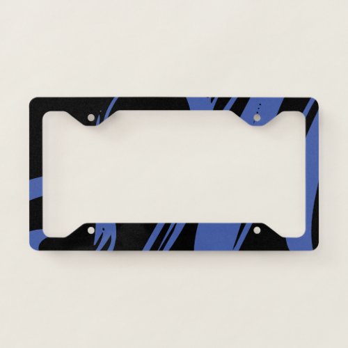 Custom License Plate Frame Black Shadow Blue