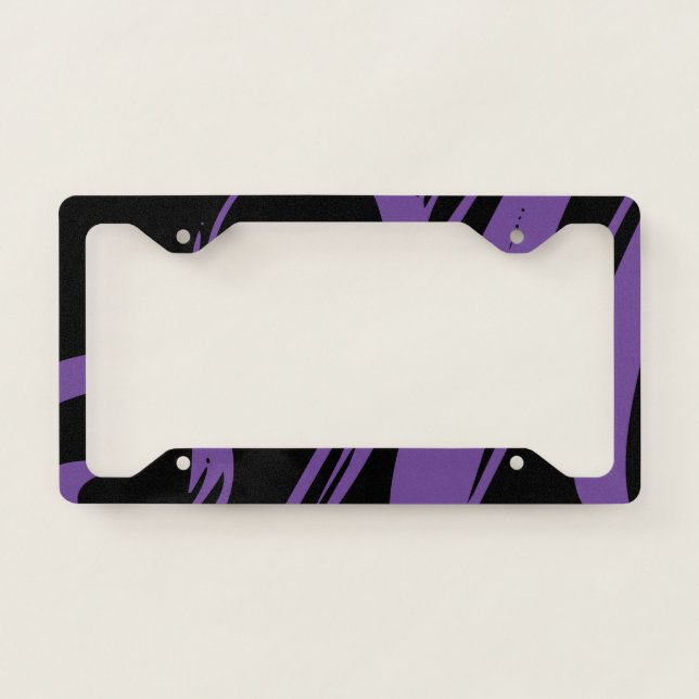 Custom License Plate Frame Black Shadow Purple (Front)