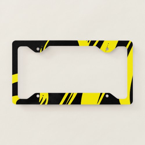 Custom License Plate Frame Black  Yellow