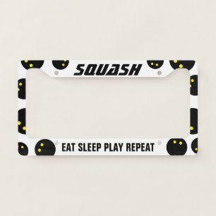 Custom license plate frame for squash player