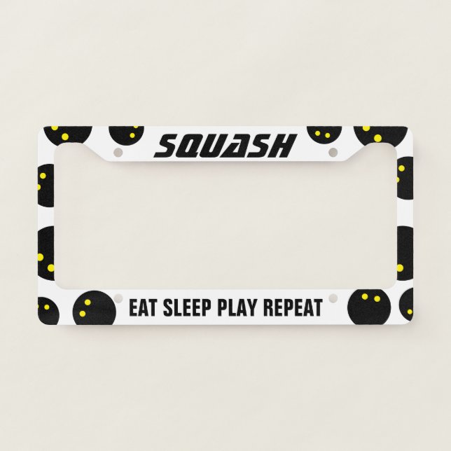 Custom license plate frame for squash player (Front)