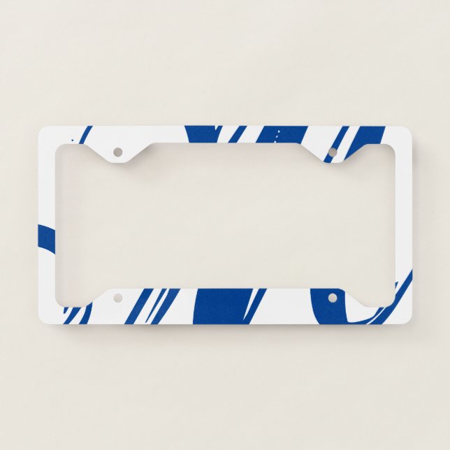 🔥Custom License Plate Frame White & Blue (Front)