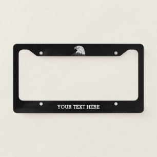 Custom license plate frame with American eagle