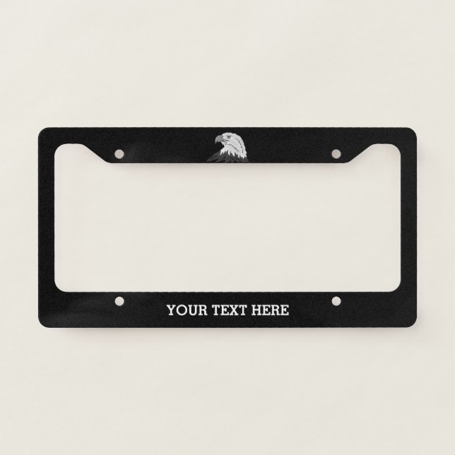 Custom license plate frame with American eagle (Front)