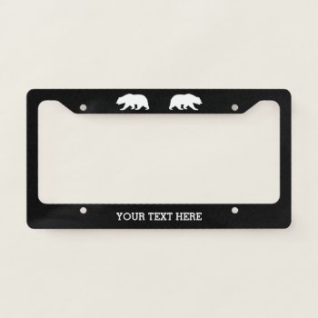 Custom License Plate Frame With Bear Logo by logotees at Zazzle